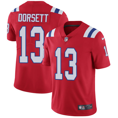 Nike Patriots #13 Phillip Dorsett Red Alternate Men's Stitched NFL Vapor Untouchable Limited Jersey - Click Image to Close